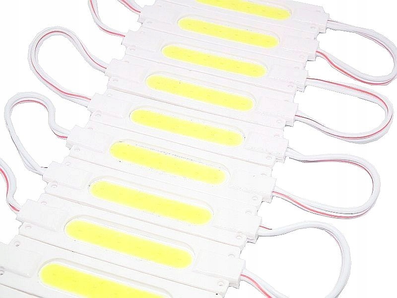 

10x Moduł pasek Led Cob 12V 2W Mocny Jasny Zimny