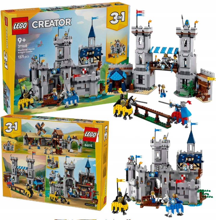 Klocki Lego Creator 3W1 Zamek Sredniowieczny Rycerze Na Prezentr Dla Dzieci