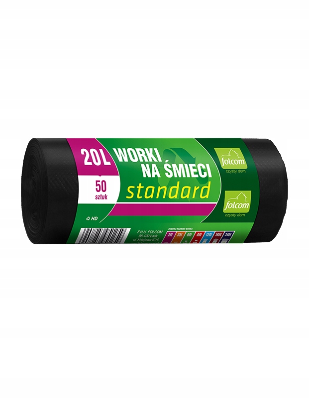 

Worki na śmieci uniwersalne Folcom 20l 50 sztuk Hd