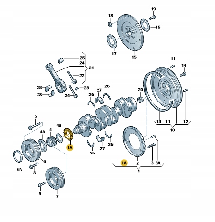 Originální ozubené kolo hřídele Audi Seat Skoda Vw