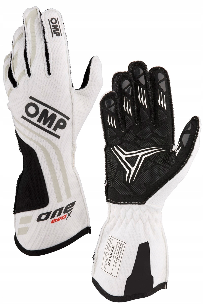 Rukavice Omp One Evo X homologácia Fia 8856-2018 biele veľ XL
