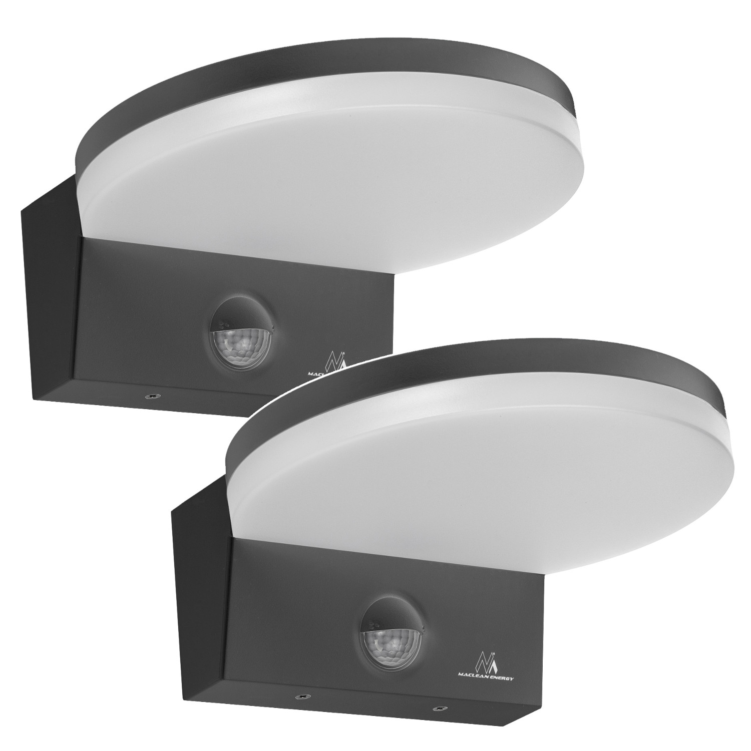 Venkovní Led lampa 15W senzor pohybu šedá 2 ks 15W IP65 neutrální bílá