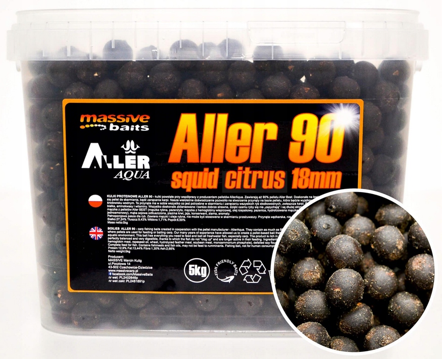 Boilies Massive Baits Aller 90 Oliheň Citrus 18mm 5kg