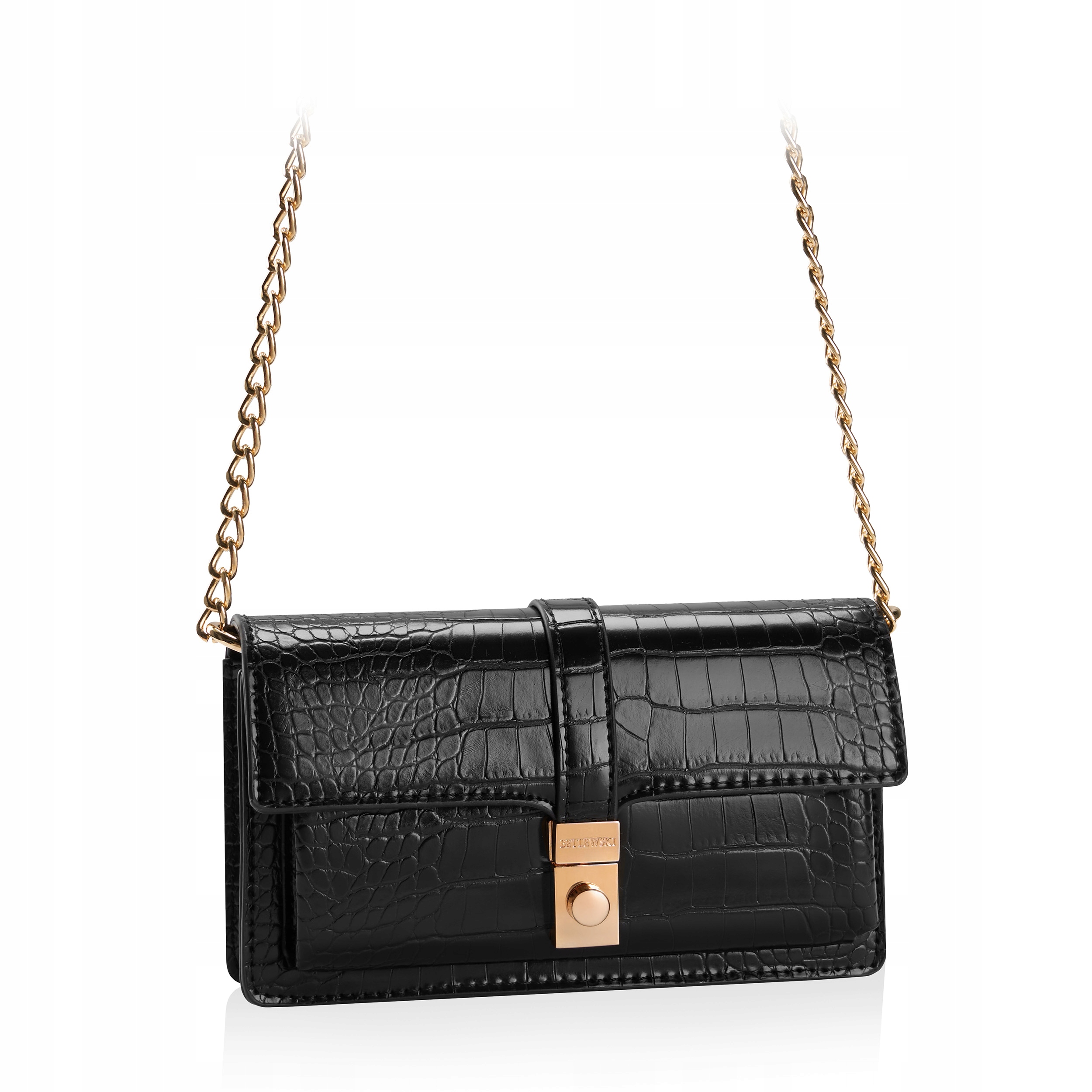 Betlewski dámská lakovaná kabelka psaníčko praktická černá