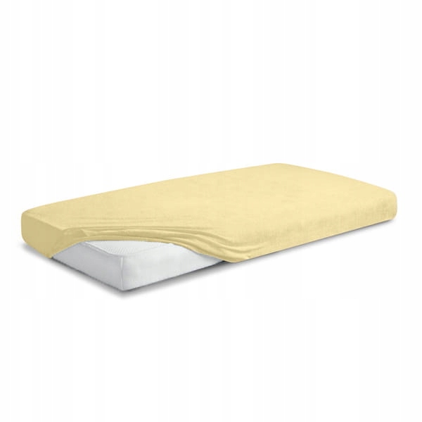 Froté Prostěradlo s gumou 180/190x190/200 Premium Pastelově žluté