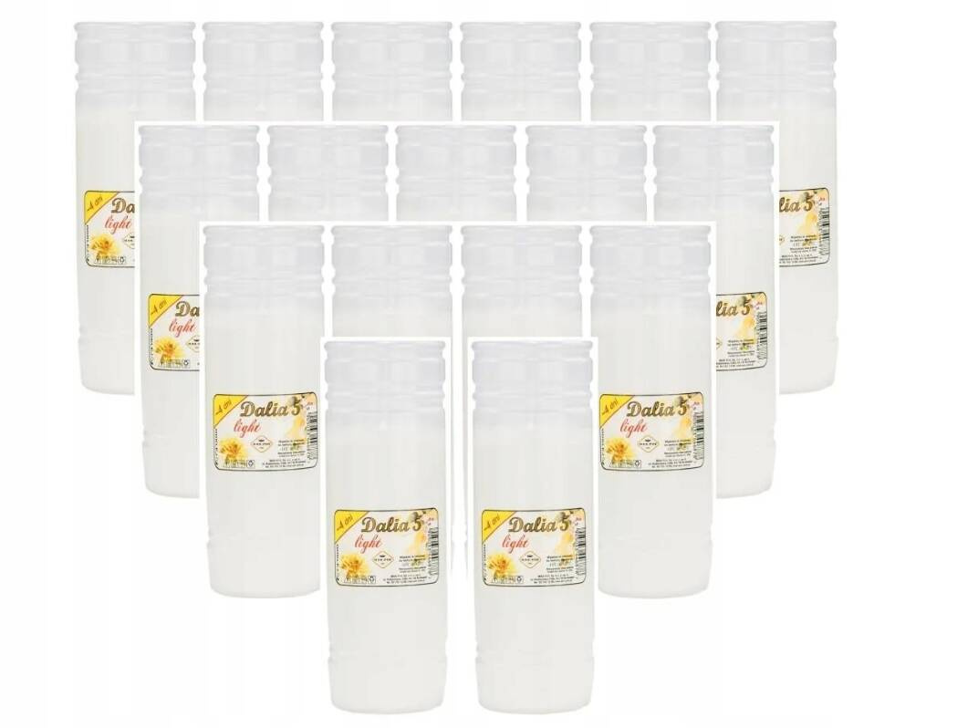 17 x Parafínová vložka do sviečky DALIA5 Parafínová Dlhá Doba Horenia 19CM