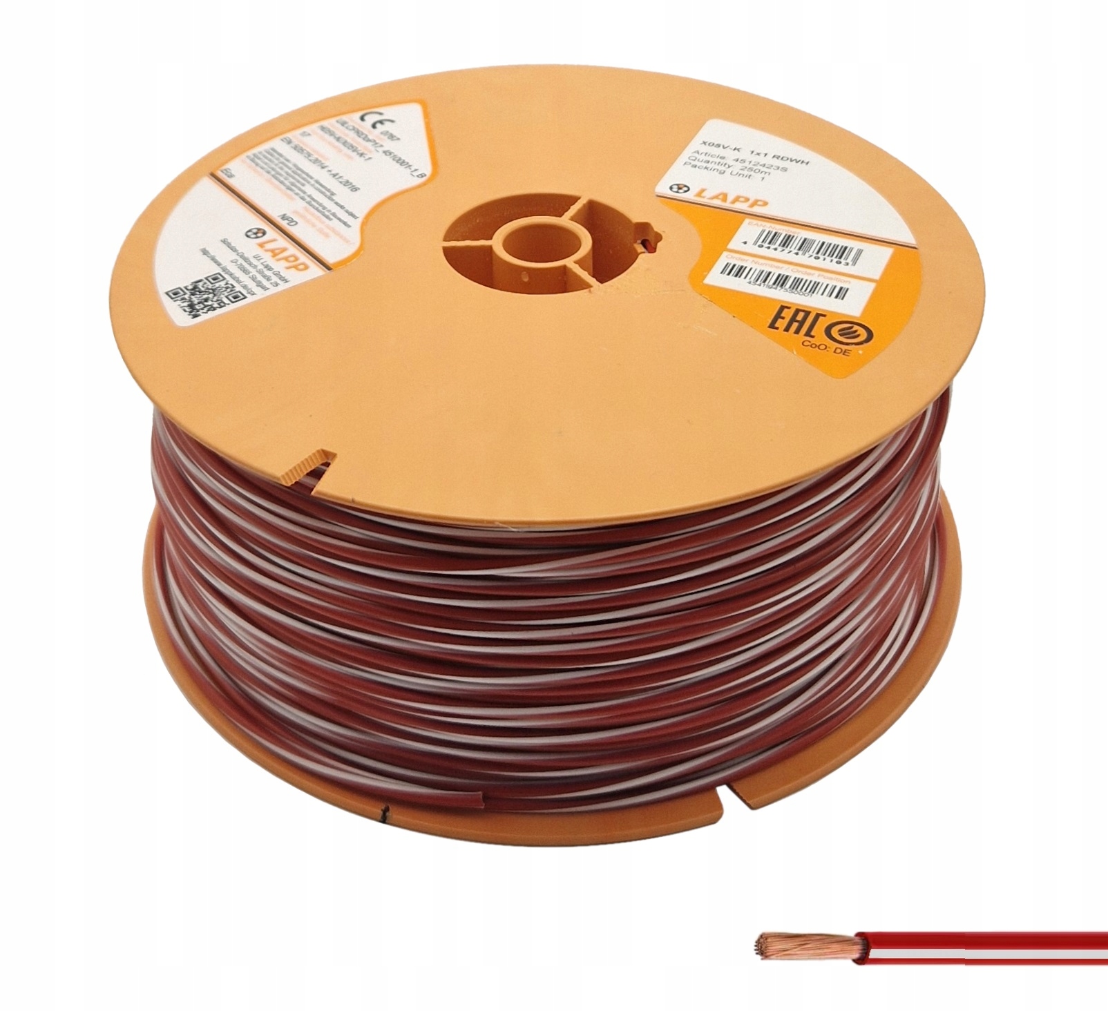 Inštalačný Kabel Lapp X05V-K 1x1 mm2 300/500V 250 m