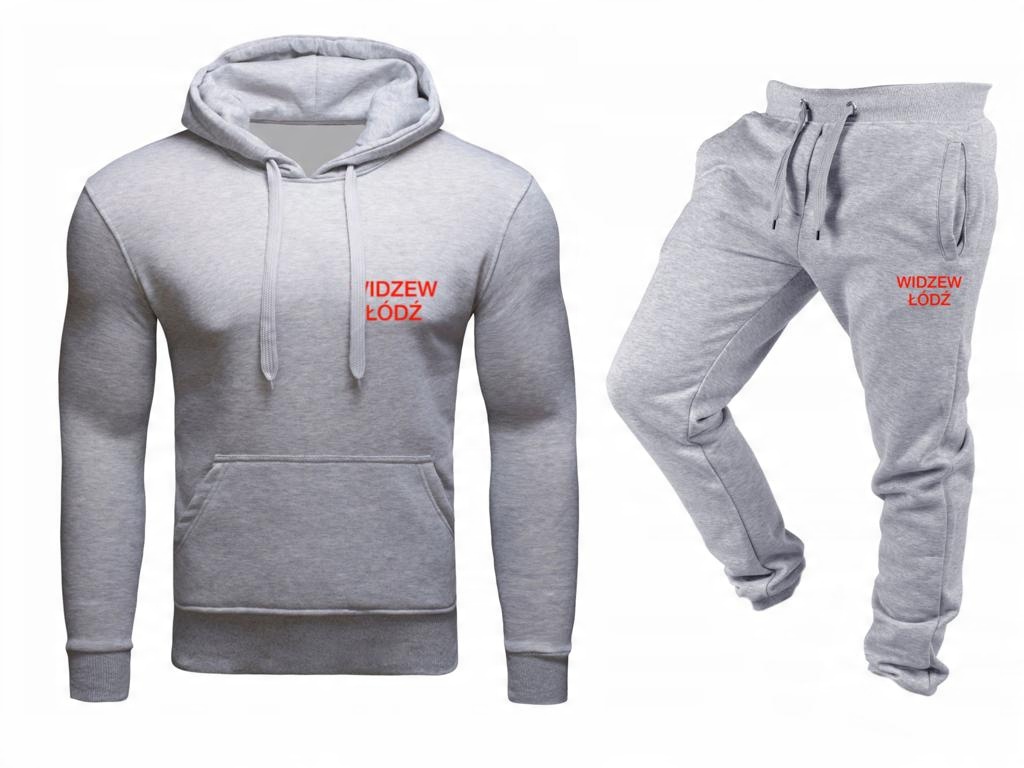 

Komplet Dresowy Dres Męski Widzew Łódź Szary XL