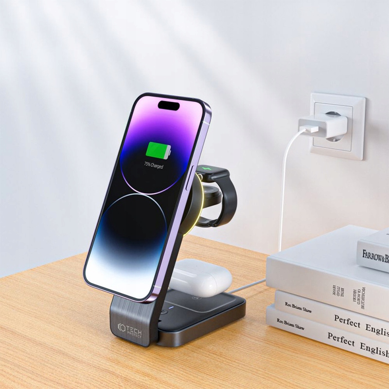 Ładowarka Tech-Protect bezprzewodowa, 15W, do MagSafe Kolor czarny
