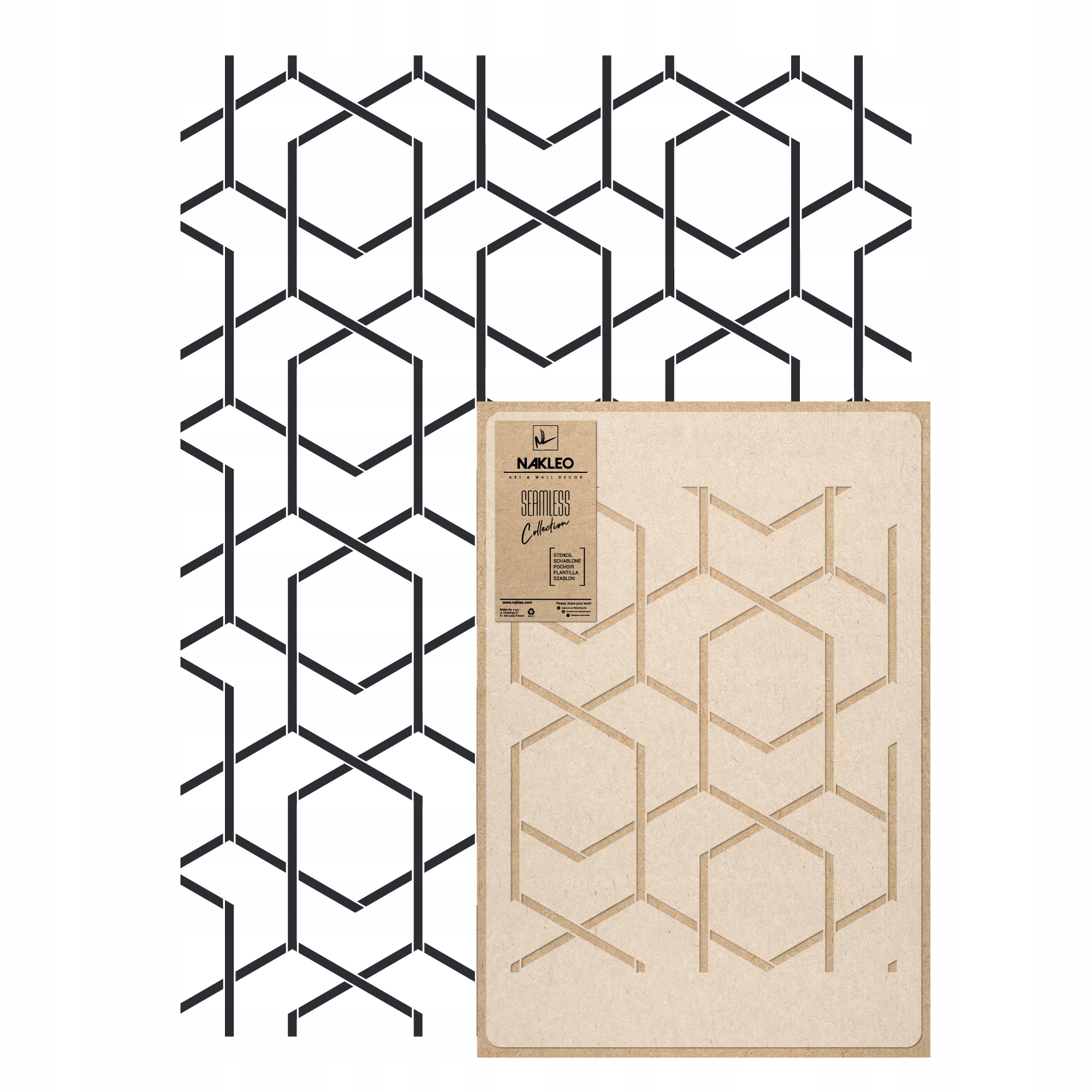 Opakovatelná malířská šablona Opakovaně Použitelný 59x95 cm Tapeta Geometrie Linie