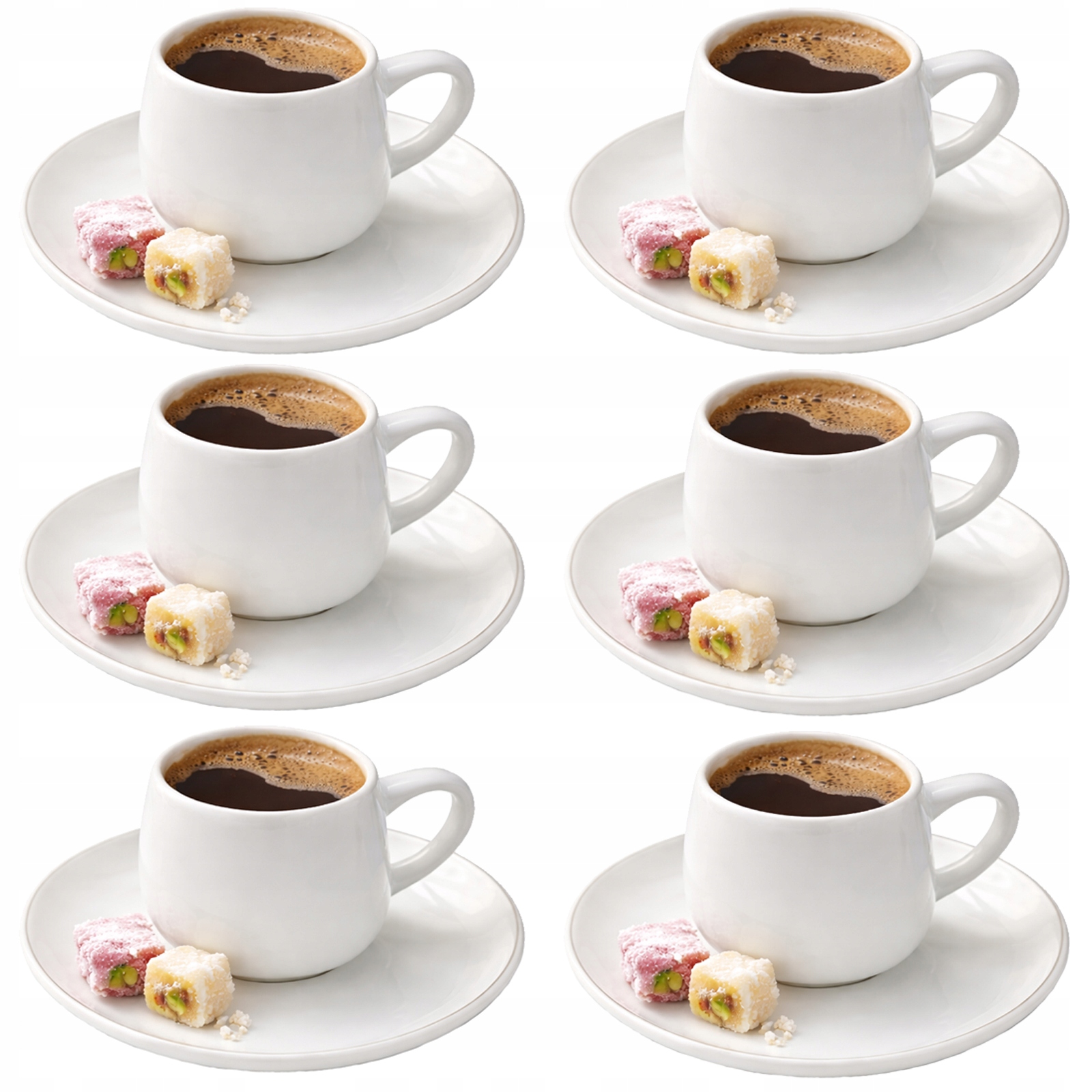 ZESTAW FILIŻANEK DO MOKKI ESPRESSO KAWY Z PODSTAWKAMI 90ml 12el. SERWIS 6+6