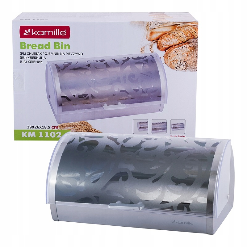 

Chlebak Stalowy Pojemnik na Chleb Pieczywo Kamille