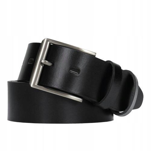 Pásek elegantní Přírodní lícovaná Kůže Černá Wojas 100 cm