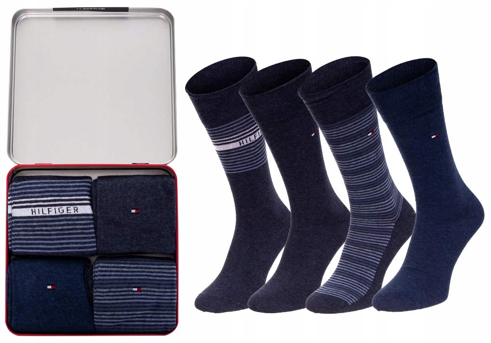 

Tommy Hilfiger Męskie Skarpety 4P Blue r. 39-42