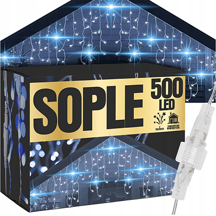 Rampouchy 500 Led Vánoční Osvětlení Na Stromeček Venkovní Světýlka Flash Blesk Studená Bílá