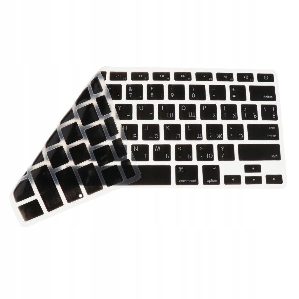 Durable Silicone Russian english Keyboard Black Pasuje do marki inna marka