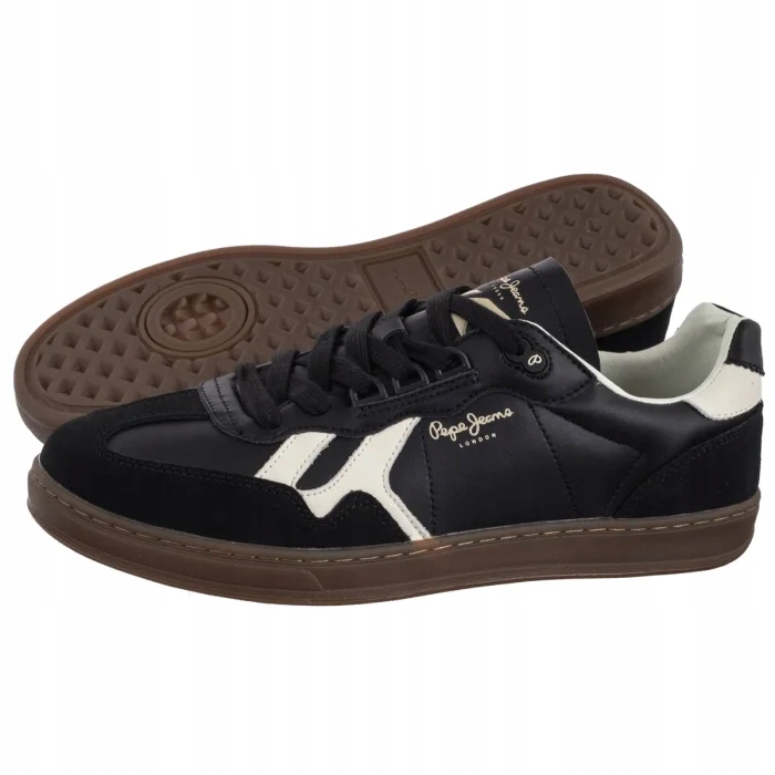 Kožené pánské tenisky Pepe Jeans Ball Zero PMS000010 Černé