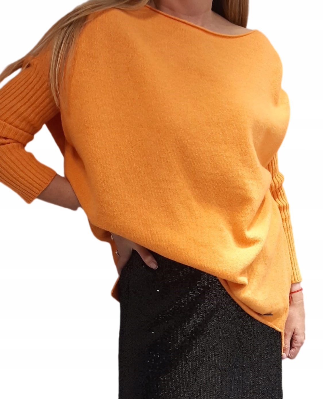 Cocomore Svetr z vlny Oversize Světle oranžový
