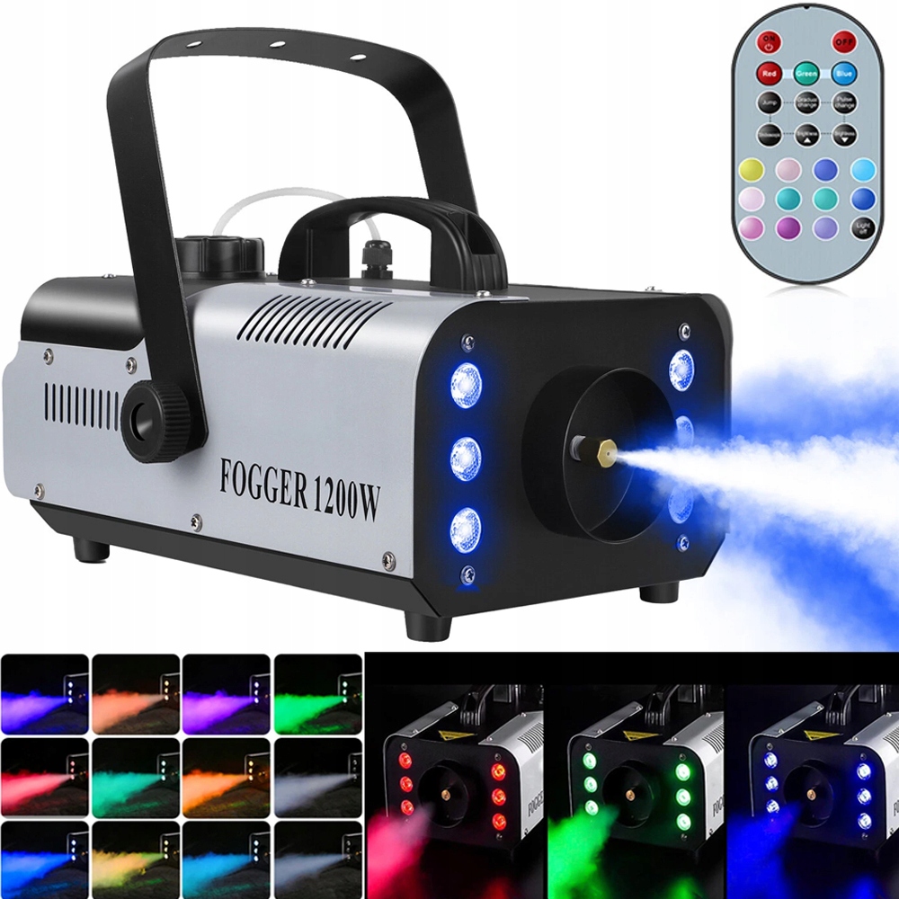 Výrobník Kouře, Kouřová Mašina S Rgb Led Světlem, Dálkové Ovládání 1200 W
