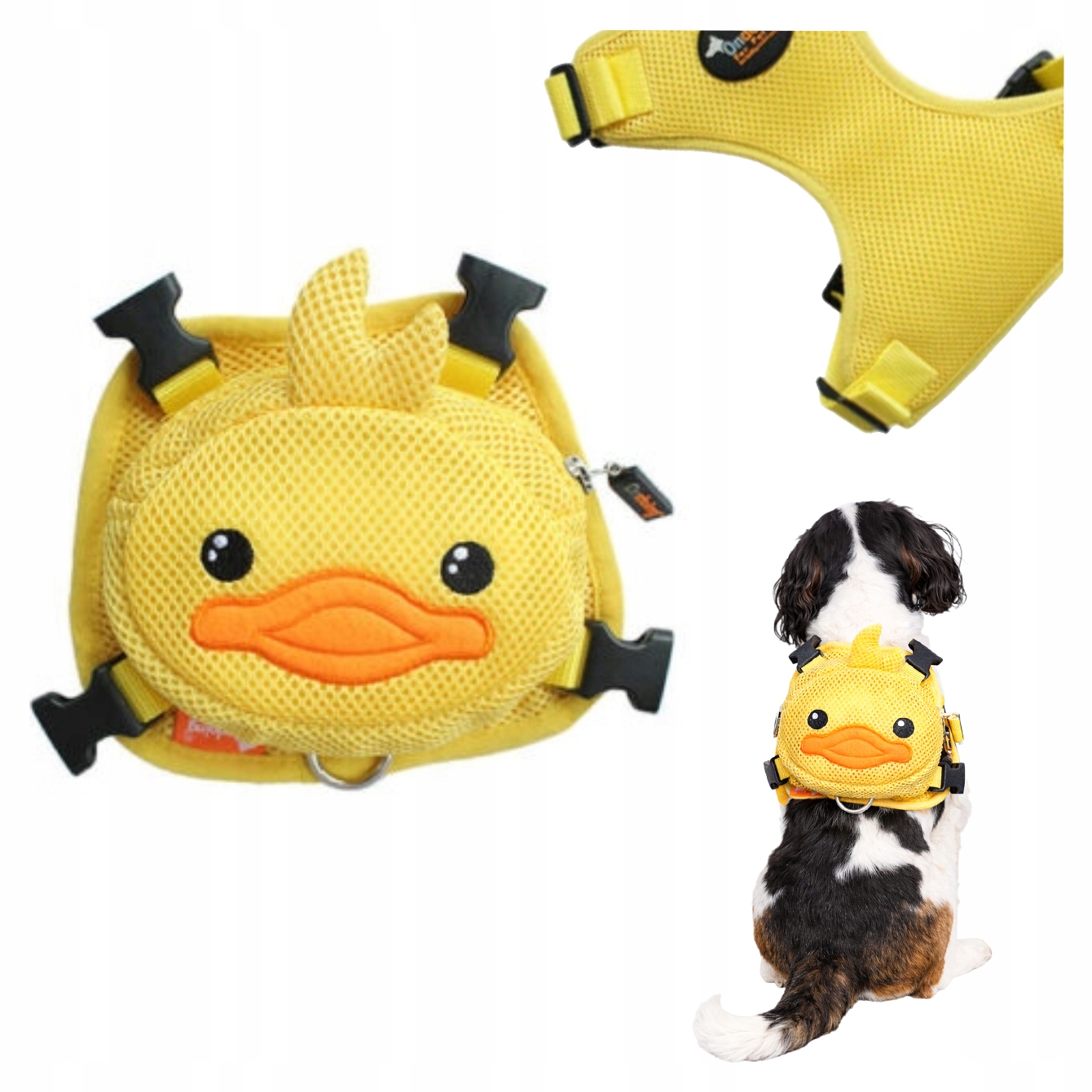 Beztlakové Postroje Pro Psa S Nastavitelnou Plechovkou A Batohem Pinic Žlutý M