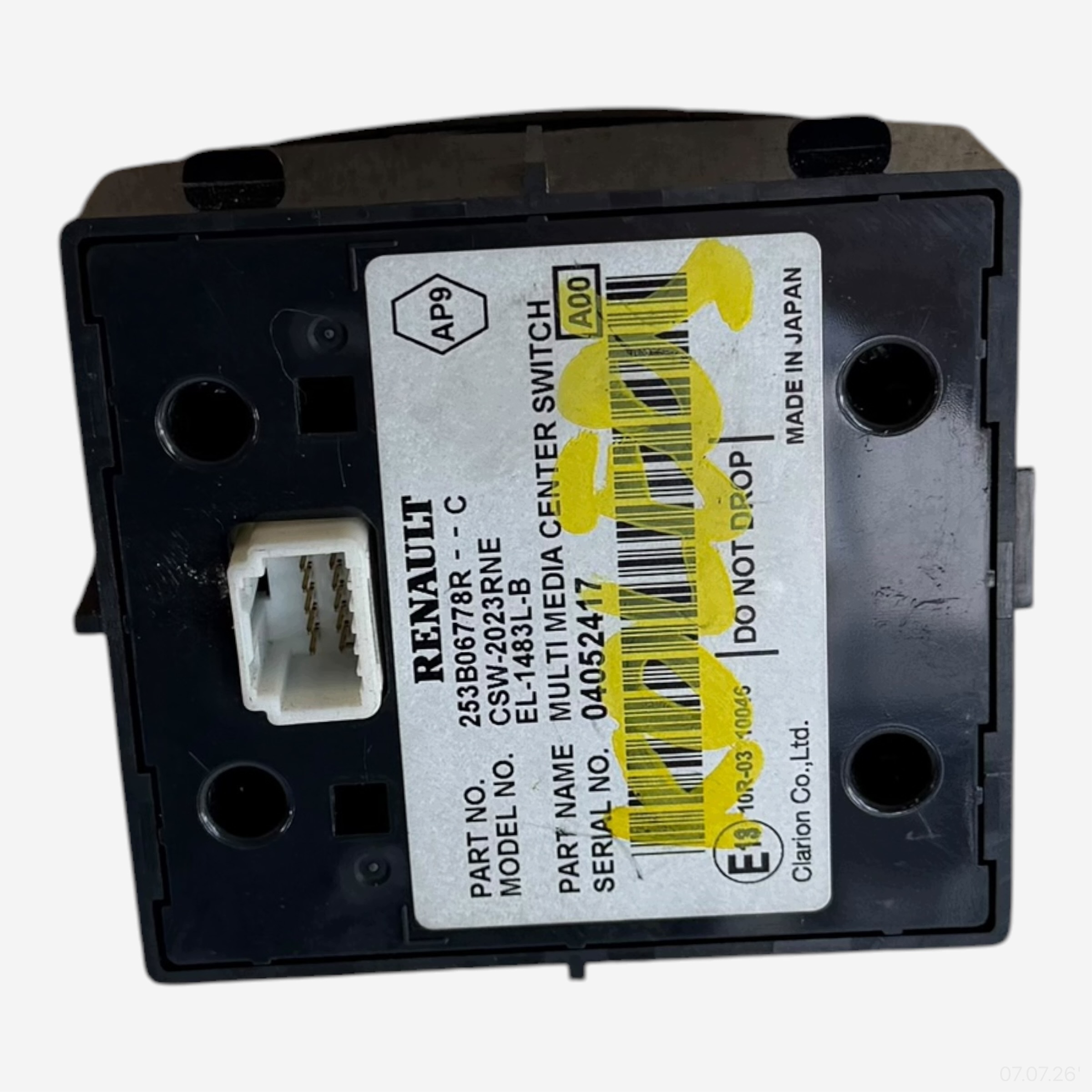 control panel switch RENAULT KOLEOS 253B06778R