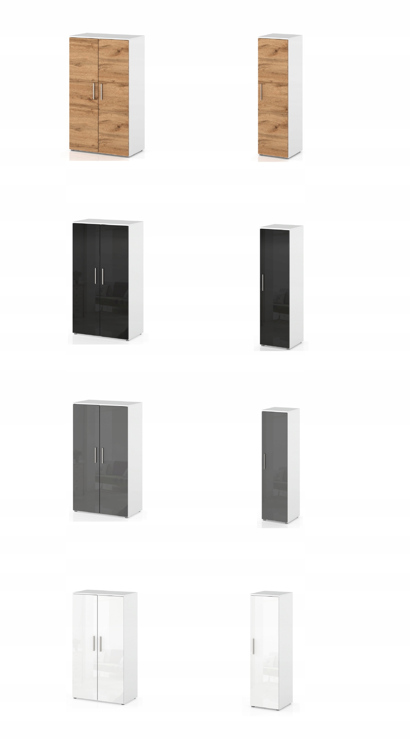 SZAFA REGAŁ GARDEROBA NA UBRANIA BUTY PÓŁKI BIAŁY MAT GRAFIT MAT 70 cm Typ drzwi Uchylne