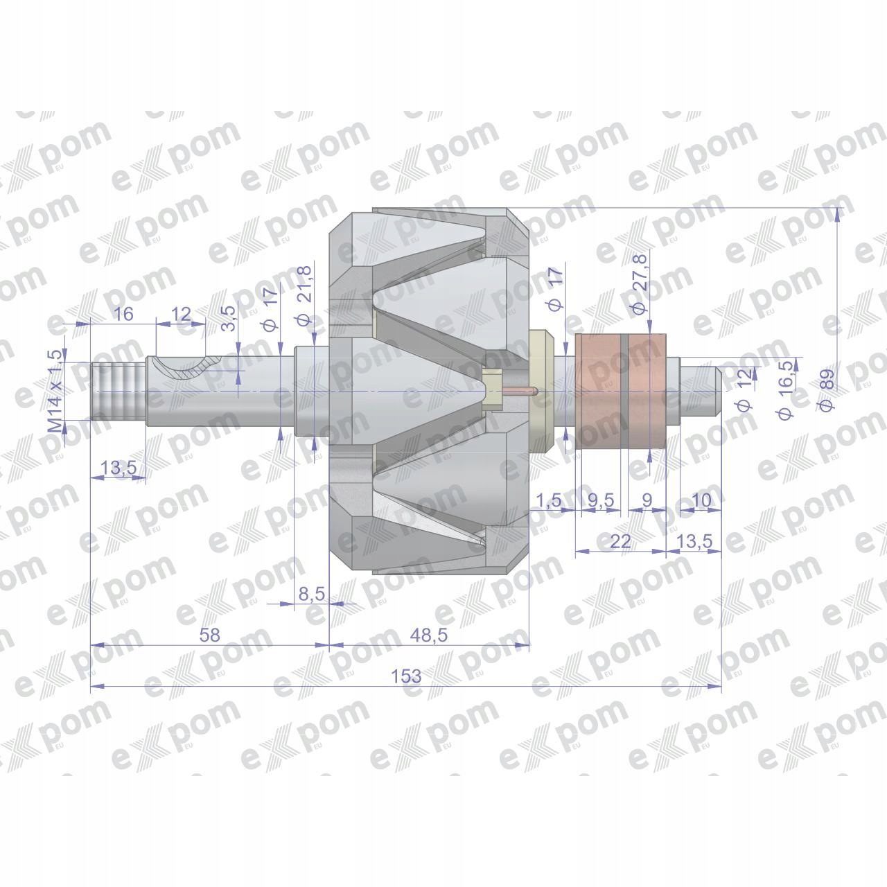 Wirnik alternatora 0120488205EX Nowy Typ EXPOM Car type Undefined