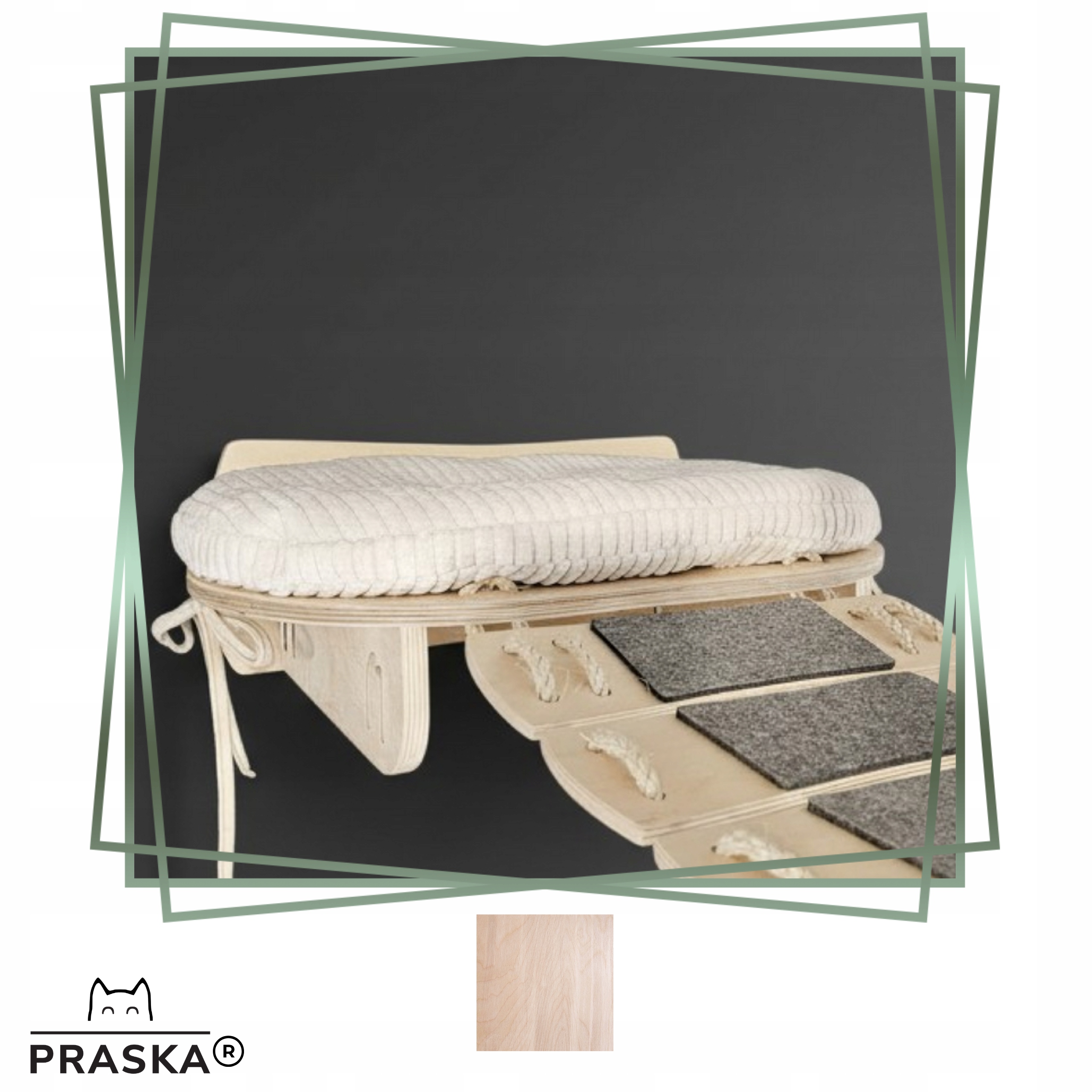 Levně Praska polička na zeď pro kočky Ovalrest Connect 50x53 cm, překližka Natural