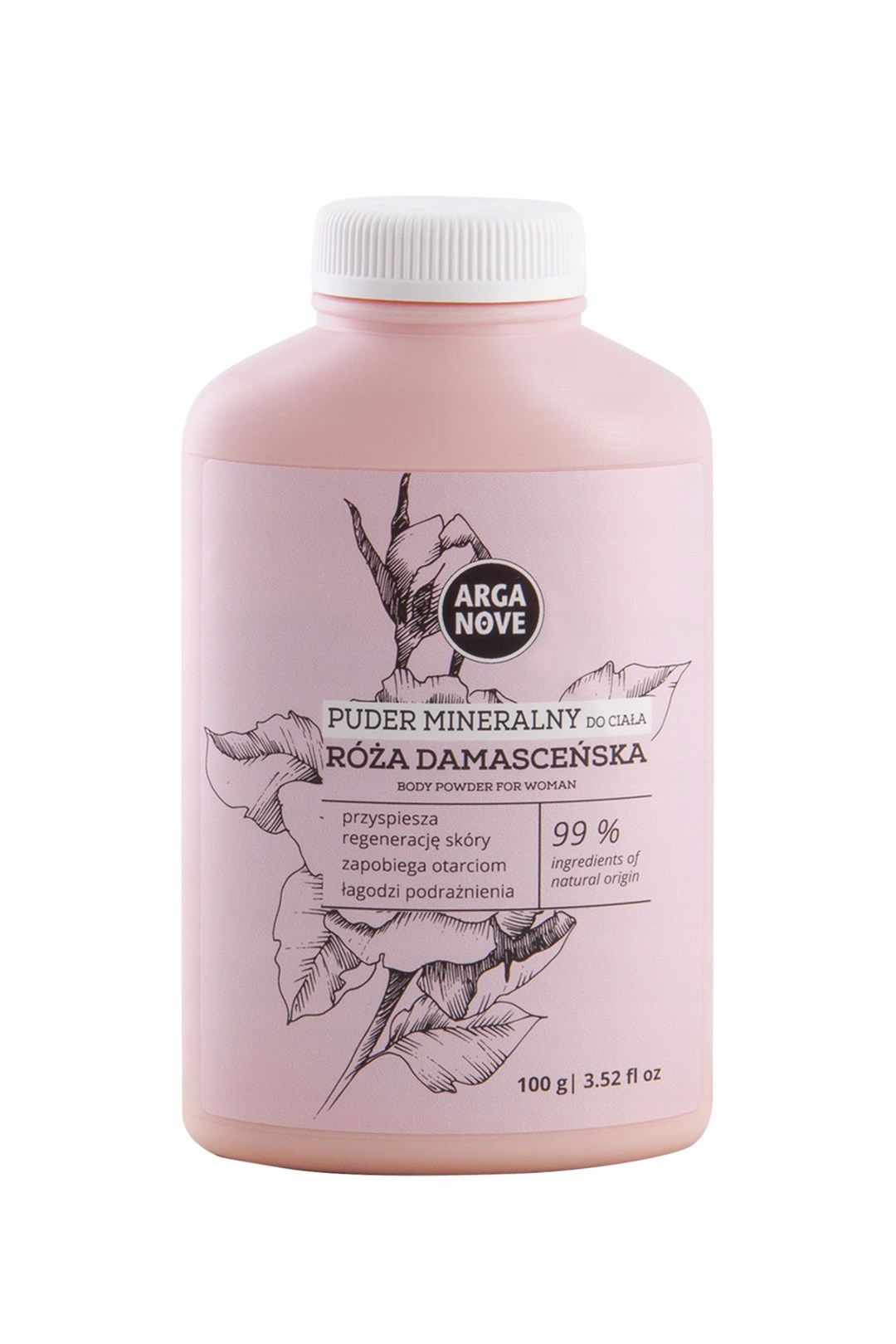 Arganove Puder Talk Mineralny Do Ciała Róża Damasaceńska 100g