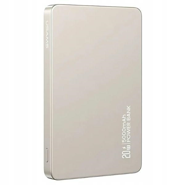 Usams Powerbank indukcyjny 5000mAh 20W Pd Fast Charge tytanowy/titanium C