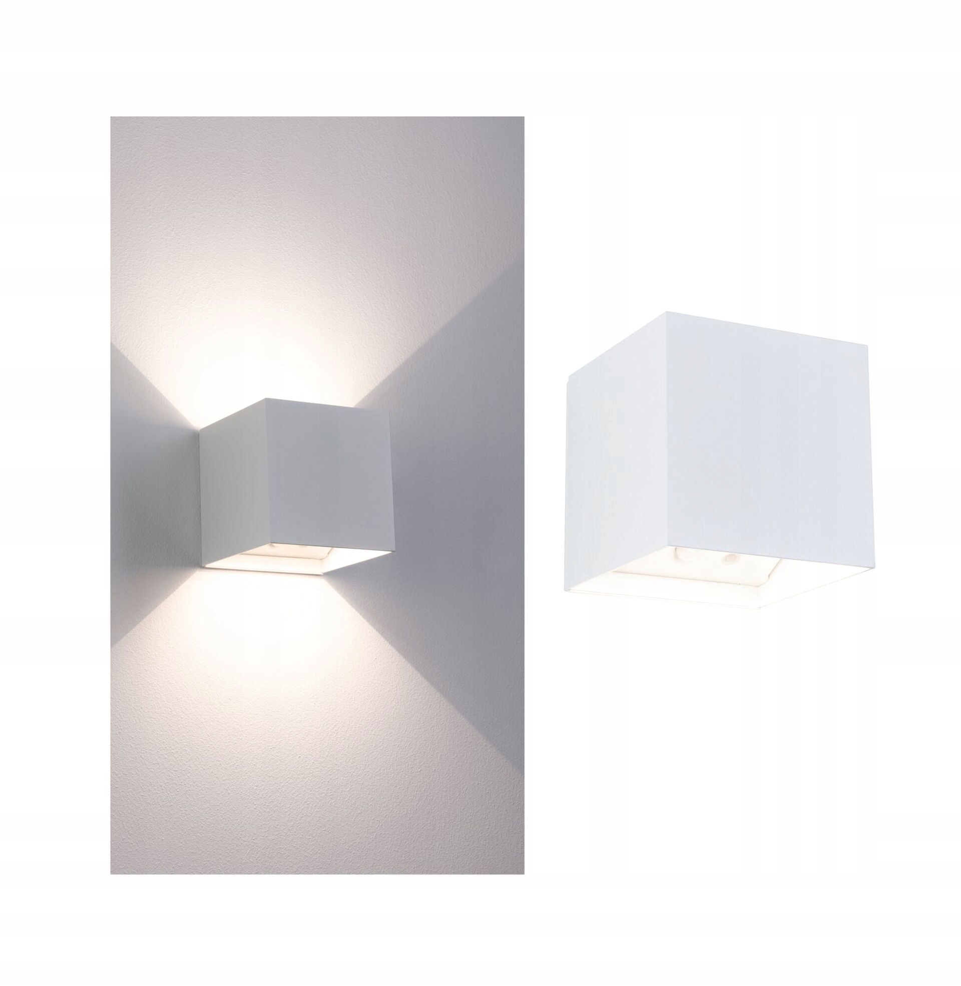 Paulmann Led nabíjacie nástenné svietidlo Nyara IP44 3000K 100x100mm 2x1W biely