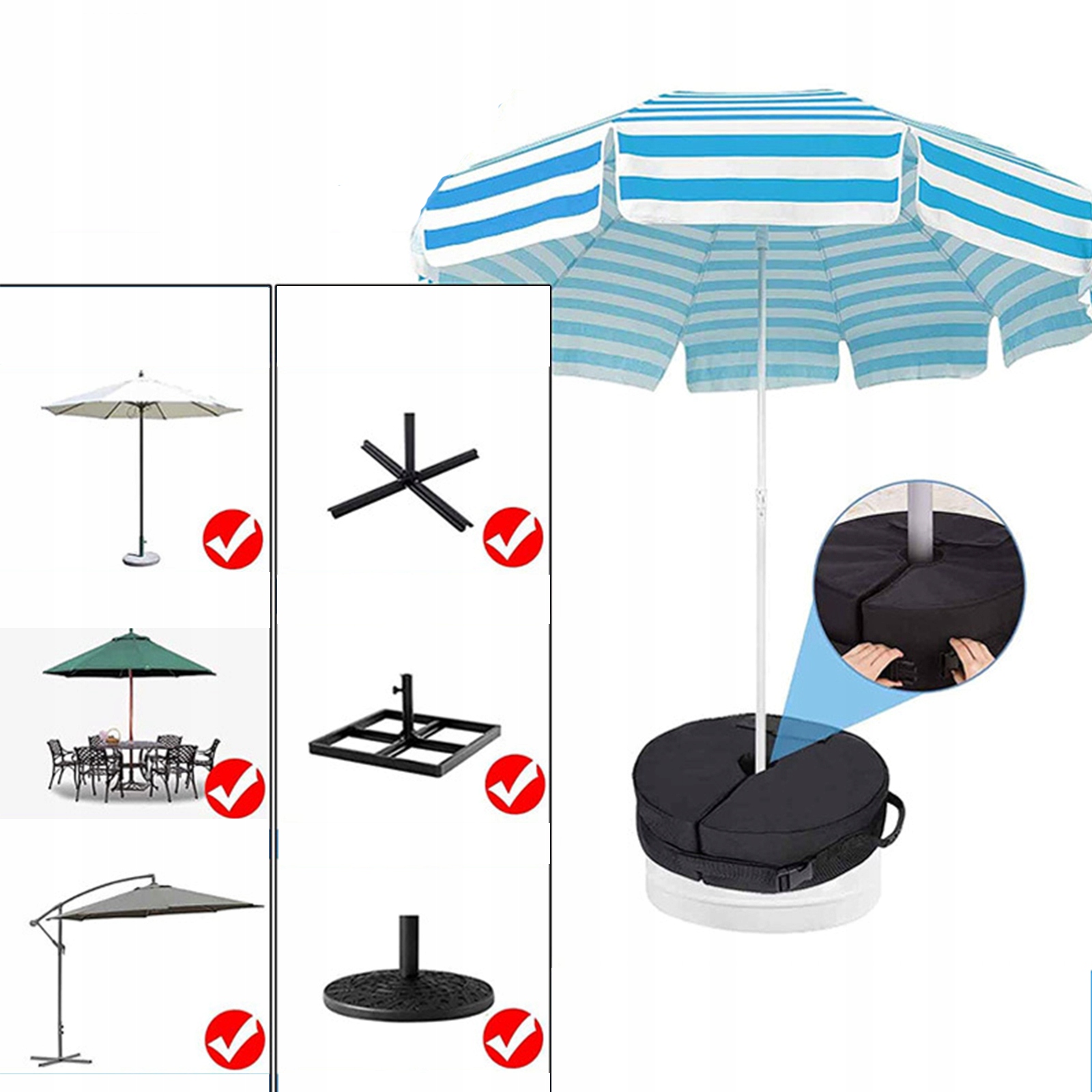 STOJAK PODSTAWA SOLIDNY STABILNE POD PARASOL OGRODOWY OBCIĄŻENIE OBCIĄŻNIK Rodzaj podstawa