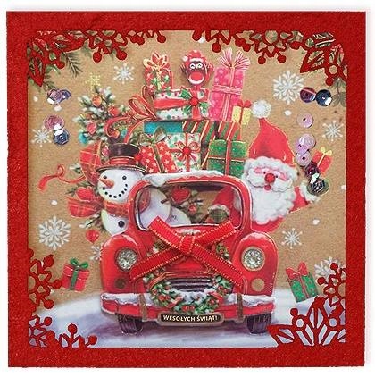 

Kartka świąteczna z konfetti bogato zdobiona H700