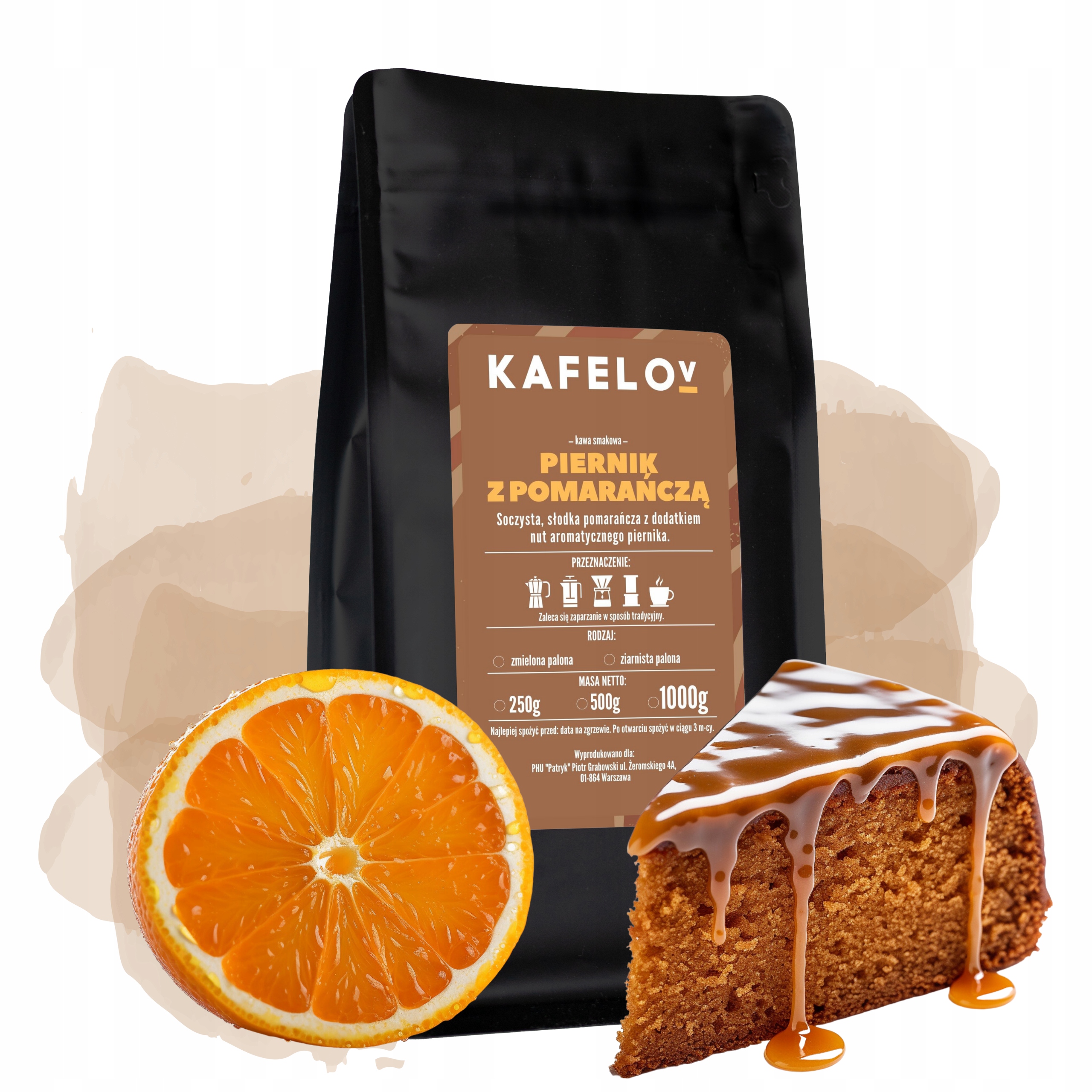 Levně Káva zrnková 1 kg Kafelov Perník S Pomerančem