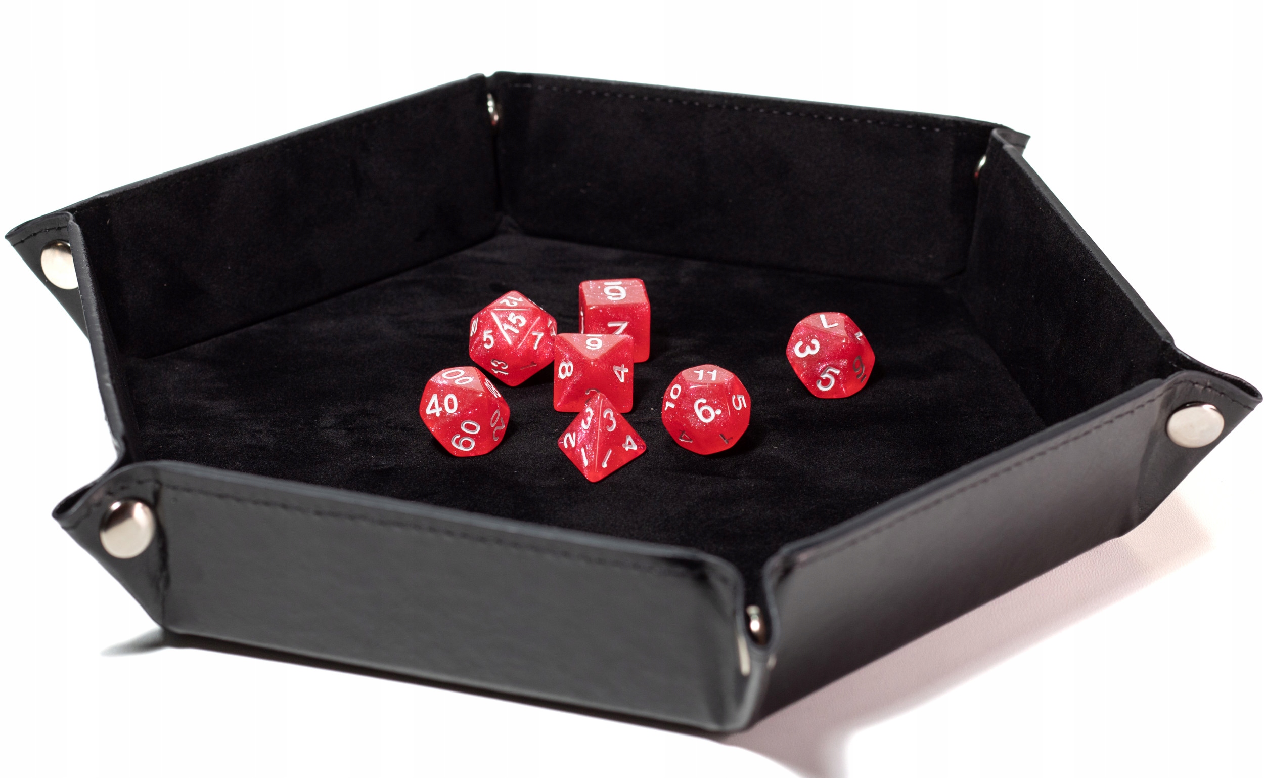 CZERWONY KLEJNOT ZESTAW 7 PERŁOWYCH KOŚCI RPG EAN (GTIN) 5905529800467