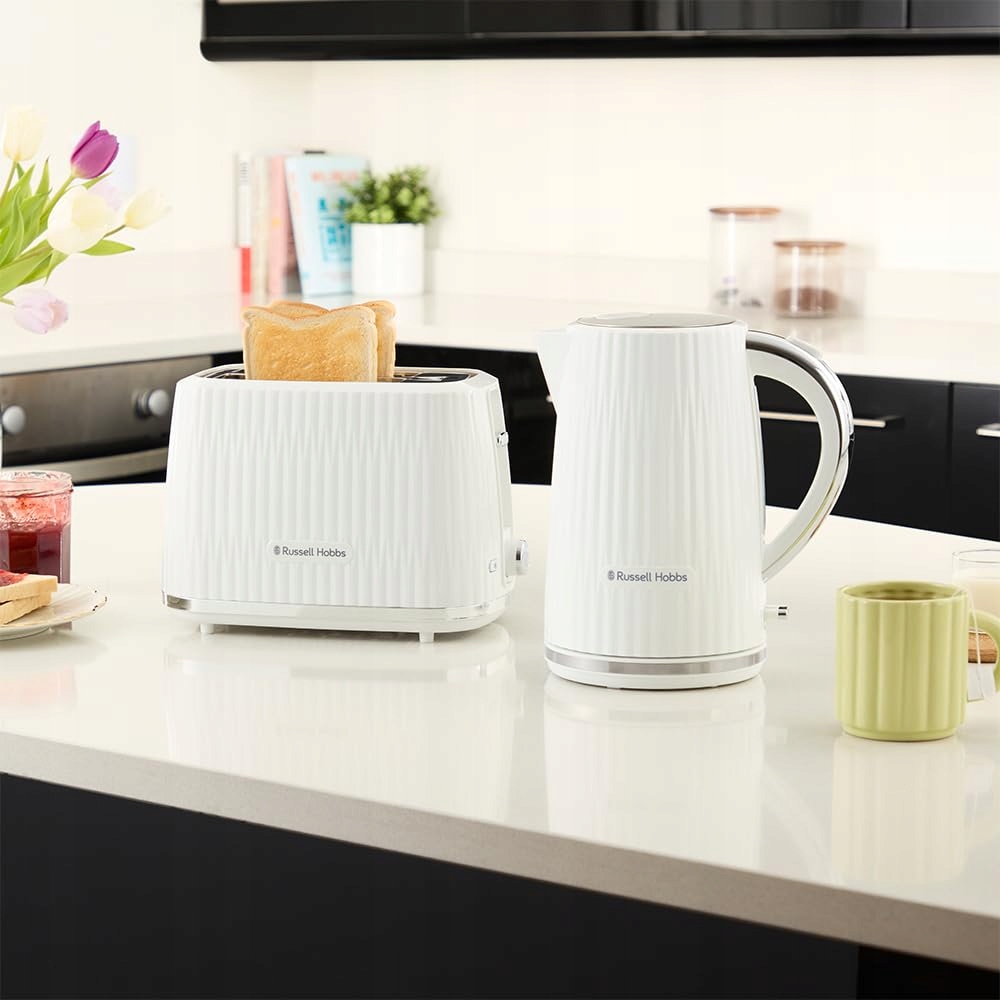 RUSSELL HOBBS Toster 2 Kromki 6 Stopni Opiekania Funkcja Podgrzewania Biały — miniatura 8