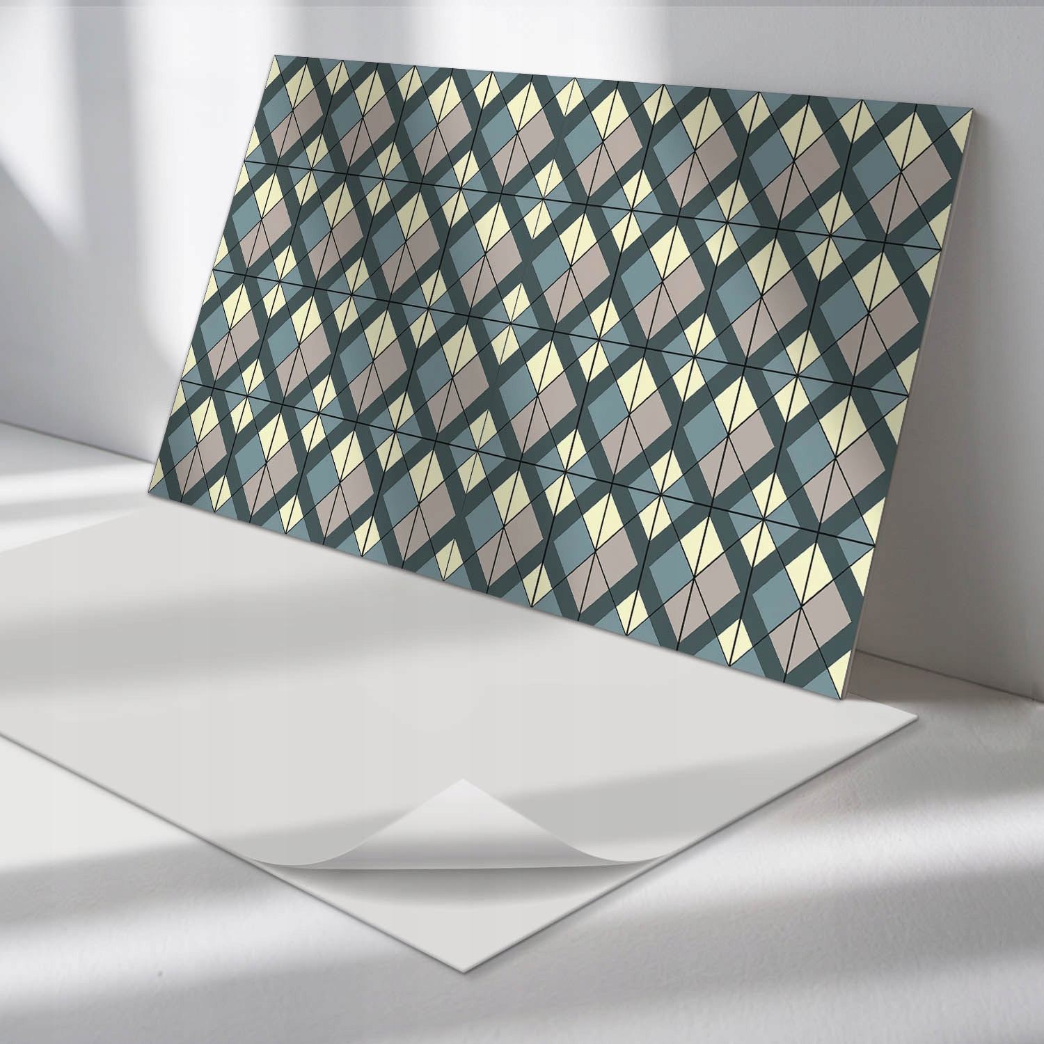 Sada samolepiacich panelov Geometrický kockovaný vzor 6 ks 60x30 cm