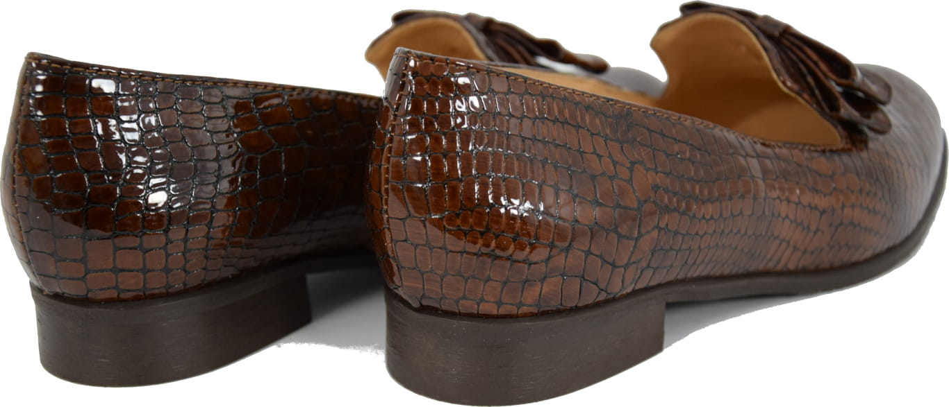 MOKASYNY DAMSKIE ELEGANCKIE MODNE BUTY BRĄZ 452 37 Długość wkładki 24 cm