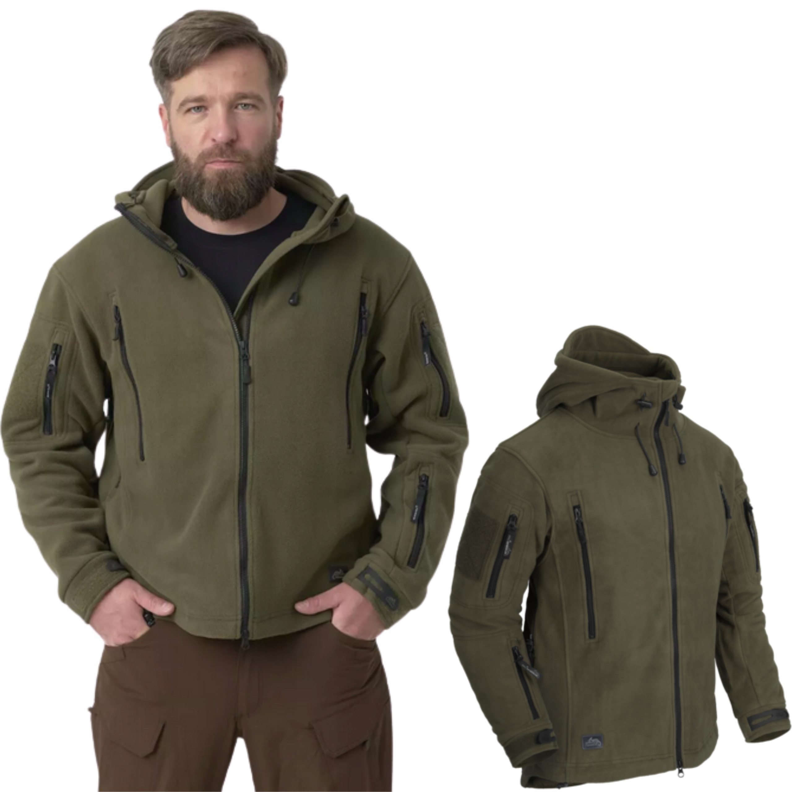 Mikina Patriot S Kapucí Rozepínací Fleecová S Izolací Olive 2XL