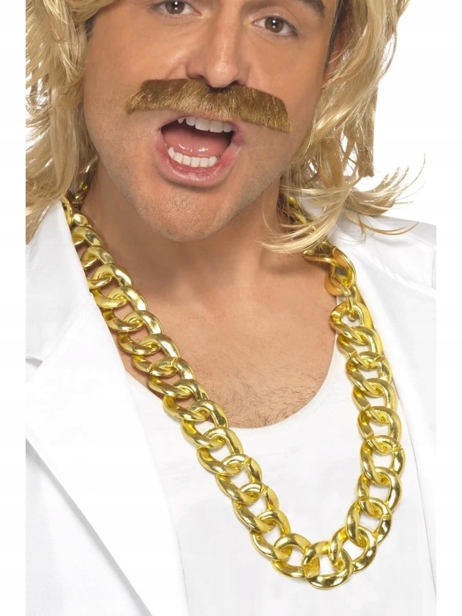 Złoty gruby łańcuch na szyję Gangster
