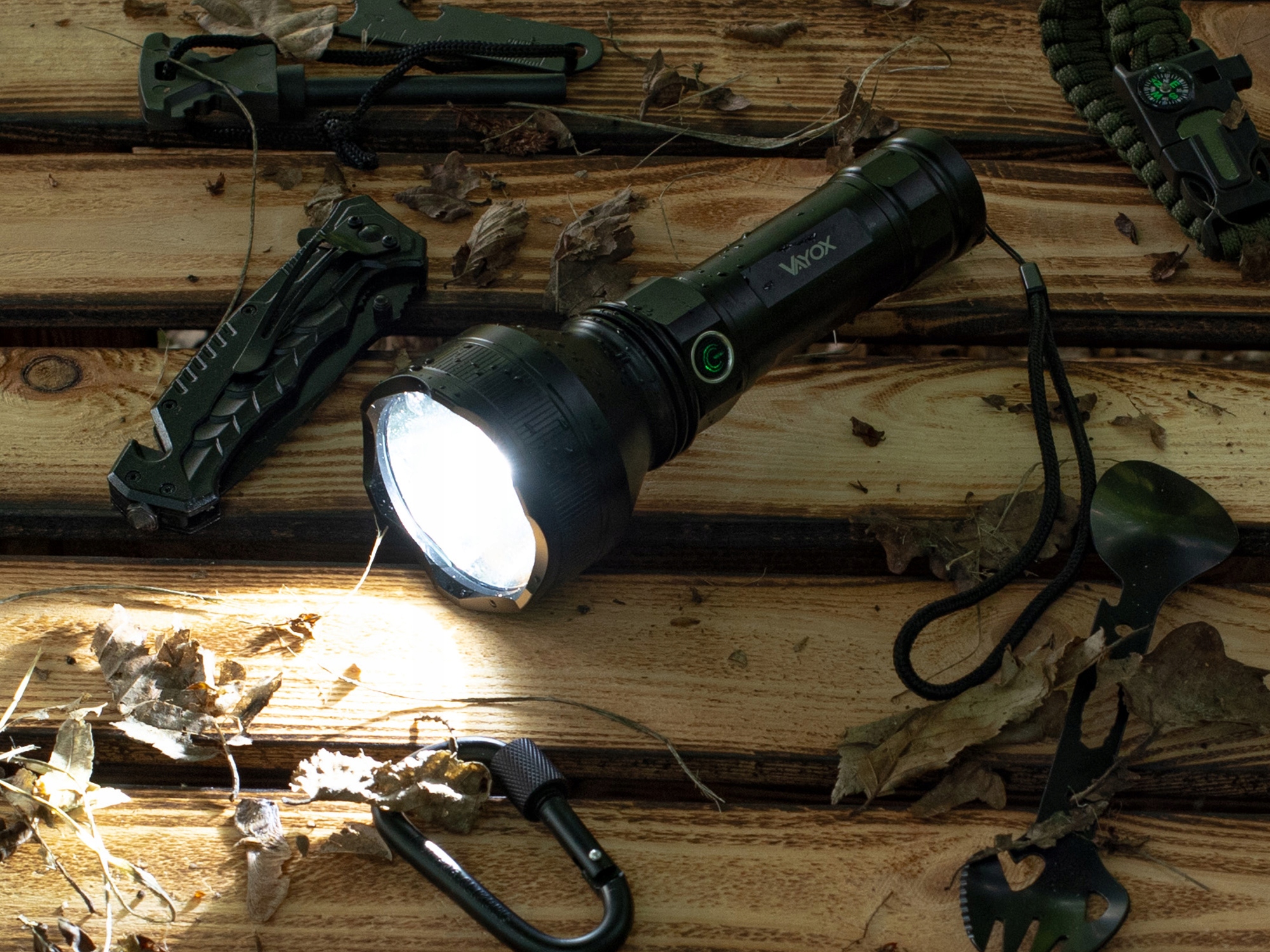 LATARKA LED TAKTYCZNA WOJSKOWA LAMPA AKUMULATOROWA IPX5 USB-C EDC PRO VAYOX Model VA0109