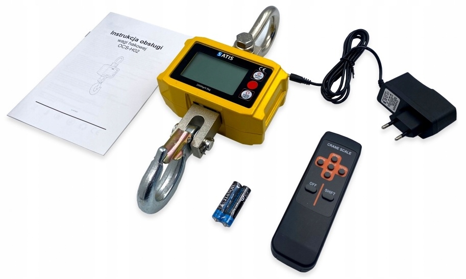 Waga hakowa podwieszana magazynowa 2000 kg 0,5 kg LCD TARA SATIS OCS-H02