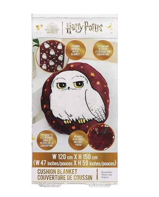 Harry Potter Sowa Hedwiga Koc Poduszka 2w1 150x120 Dziecięcy Dekoracyjna