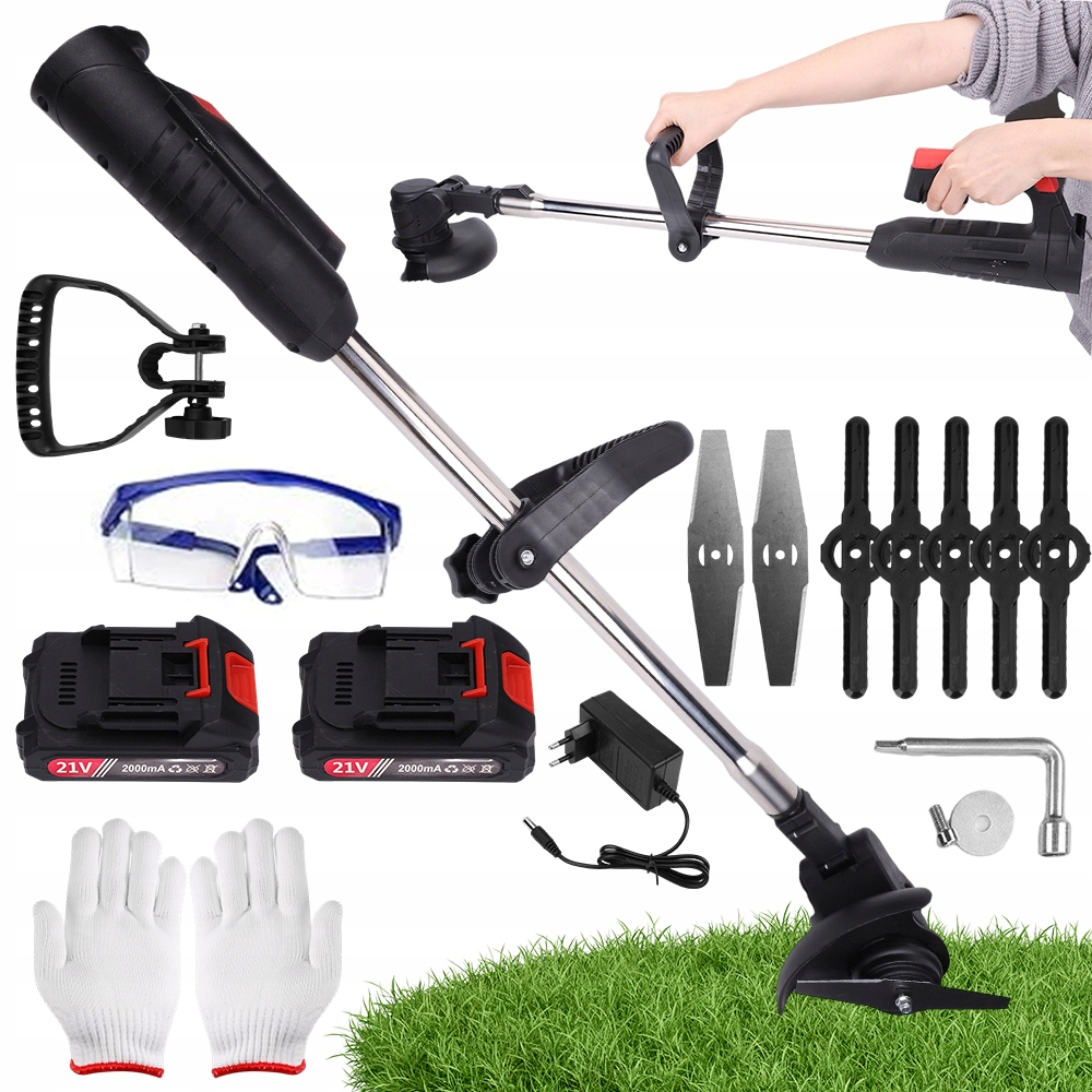 Elektrická Sekačka 21V 2000MAH Se Třemi Typy Čepelí Pro Trávy