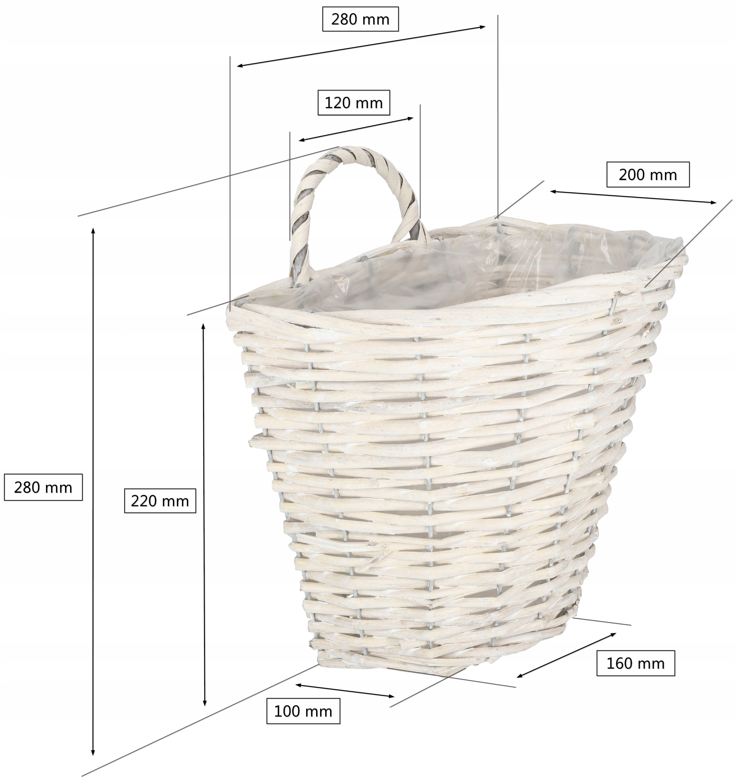 DONICZKA KOSZYK KWIETNIK WIKLINOWY WISZĄCY ŚCIENNY Typ wiklina ogrodowa