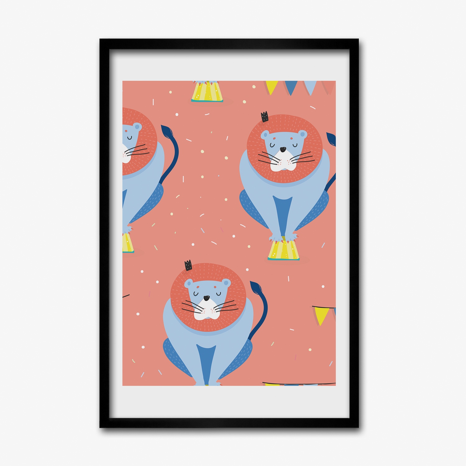 Obraz v rámu na zeď Lev cirkus pohádka vzor 40x60