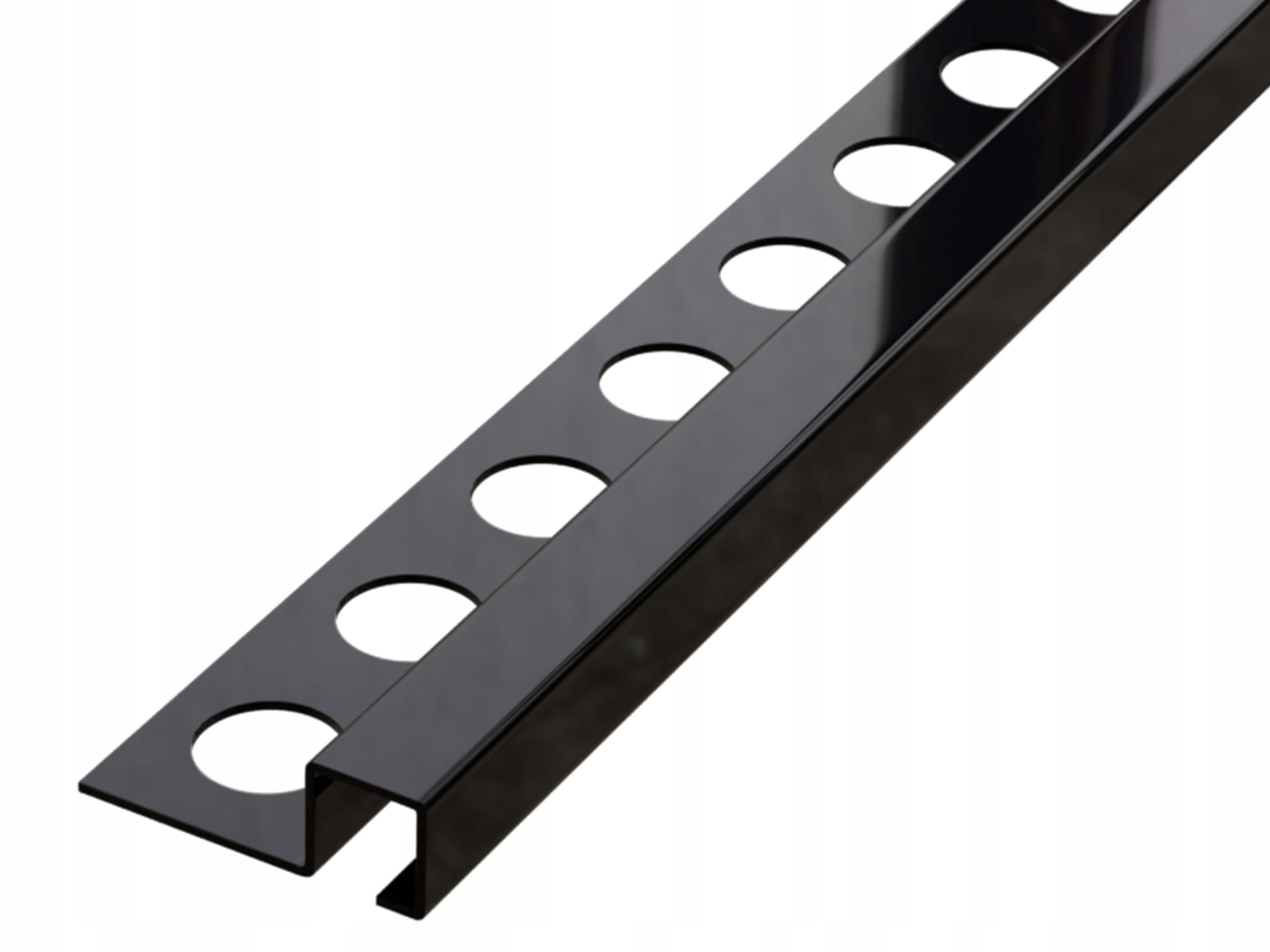 Černá rohová dokončovací lišta Q 10,5 mm Lesklá