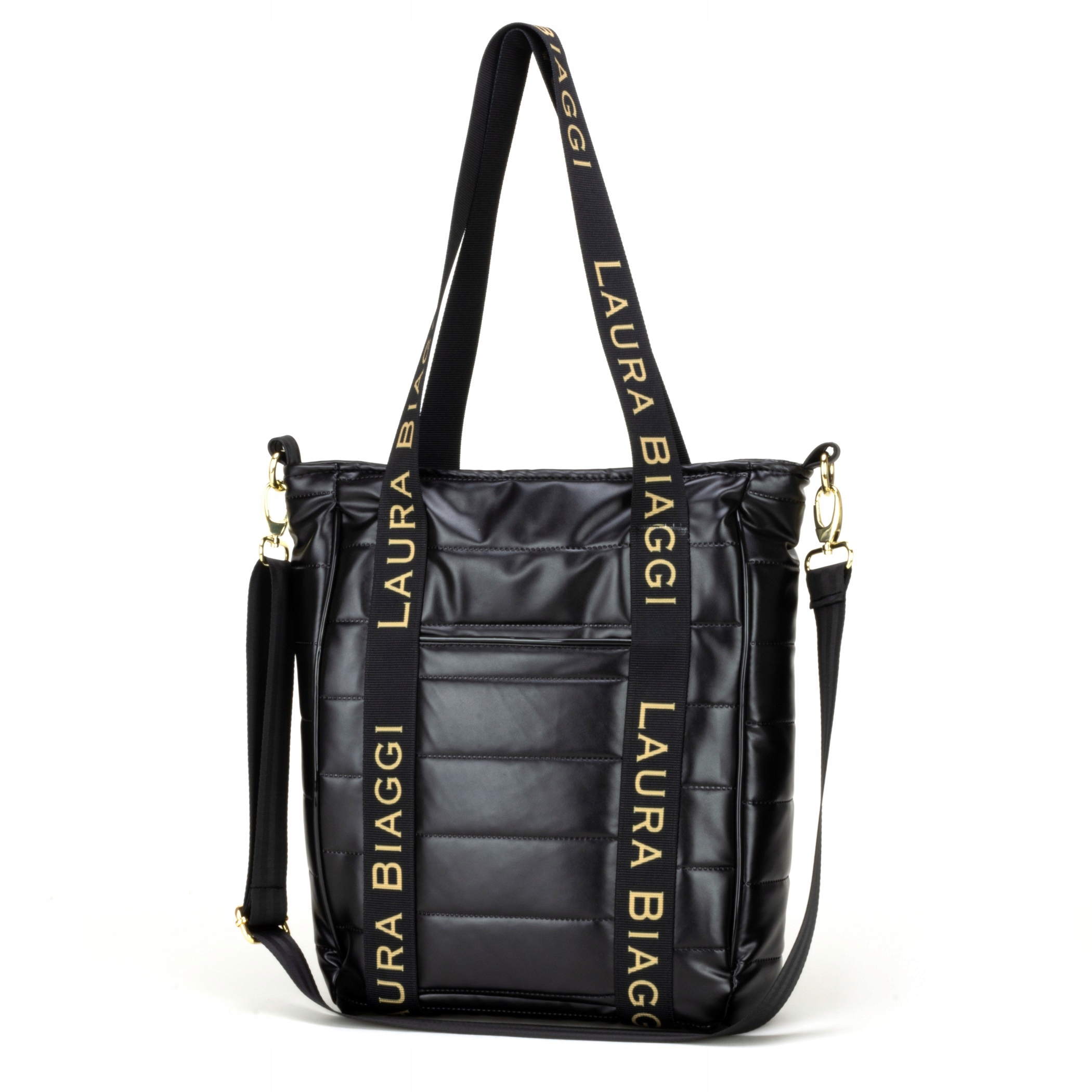 TOREBKA LAURA BIAGGI A4 SHOPPER NA RAMIĘ CZARNA