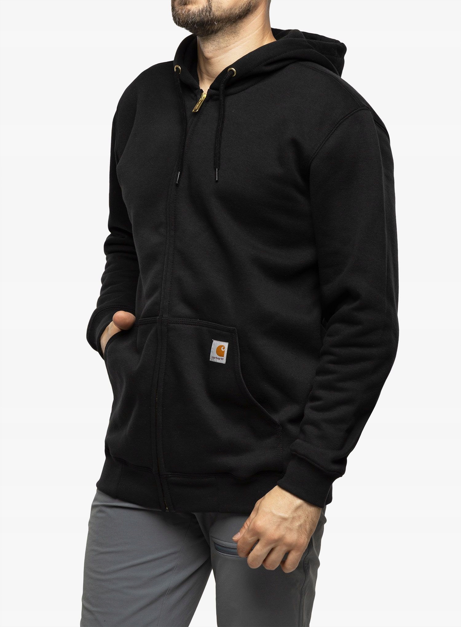 Mikina s kapucí Carhartt s kapucí na zip černá L