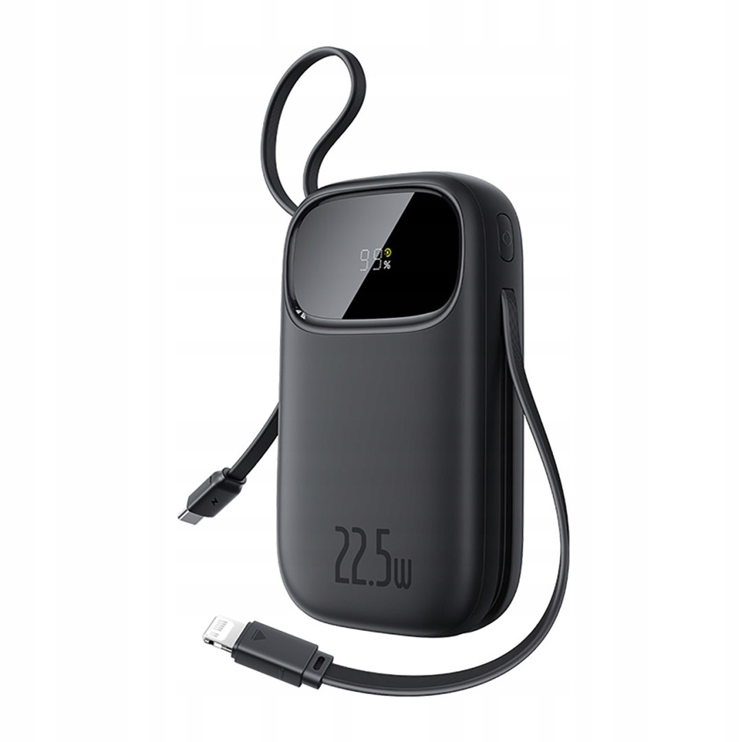 Powerbanka 20000 mAh 22.5 W s displejem a kabely Usb-c pro iPhone Lightning